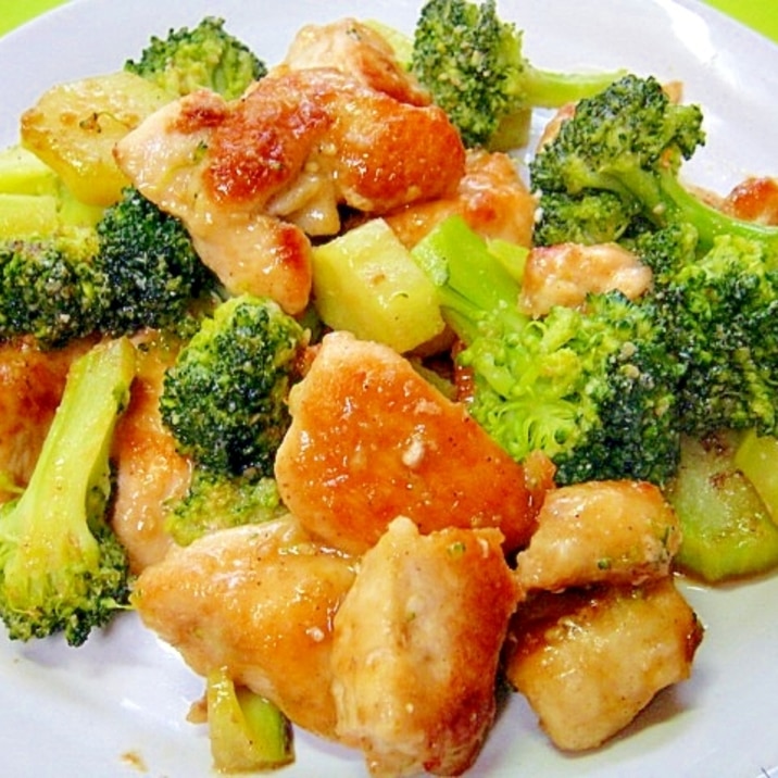 ブロッコリーと鶏むね肉のゴマ味噌マヨ炒め レシピ 作り方 By Mint74 楽天レシピ